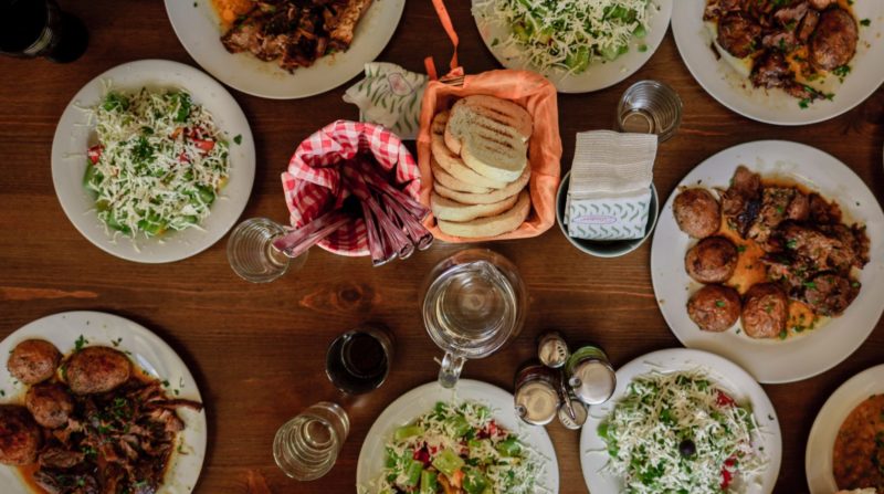 photo of a holiday dinner table