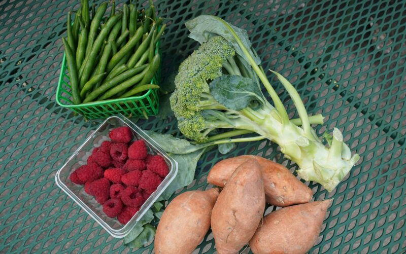 Green beans, raspberries, broccoli and sweet potatoes from Detroit's Eastern Market.
